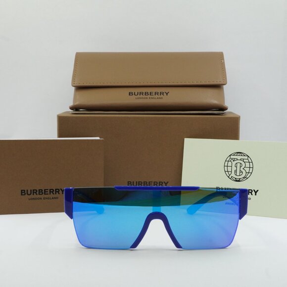 Burberry Kids JB4387 404825 Shield Sunglasses - Blue/Green Mirror Light Blue - Picture 2 of 7